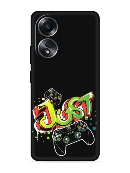 Graffiti Gamepad Illustration Embossed Soft Silicone Case for Oppo A38 Zapvi