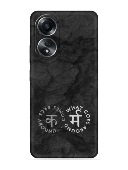 Karma Hindi Word Embossed Soft Silicone Case for Oppo A38 Zapvi