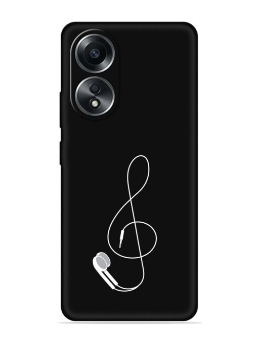 Music Earphone Vector Embossed Soft Silicone Case for Oppo A38 Zapvi