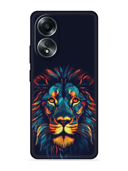 Colorful Lion Embossed Soft Silicone Case for Oppo A38 Zapvi