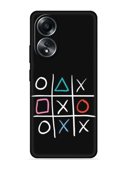 Super Neon Tic-Tac-Toe Embossed Soft Silicone Case for Oppo A38 Zapvi