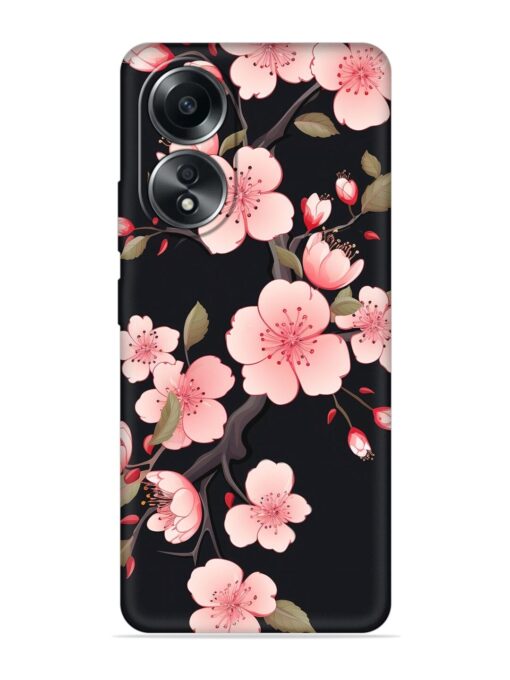 Cherry Blossom Embossed Soft Silicone Case for Oppo A38 Zapvi