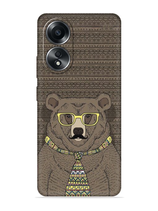 Grizzly Bear Embossed Soft Silicone Case for Oppo A38 Zapvi