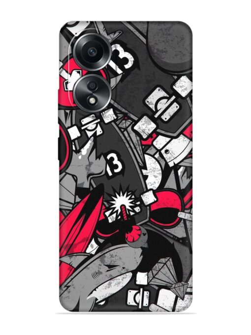 Fictional Doodle Embossed Soft Silicone Case for Oppo A38 Zapvi