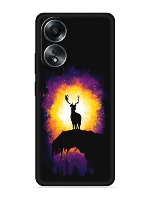 Elk Animal Art Embossed Soft Silicone Case for Oppo A38 Zapvi