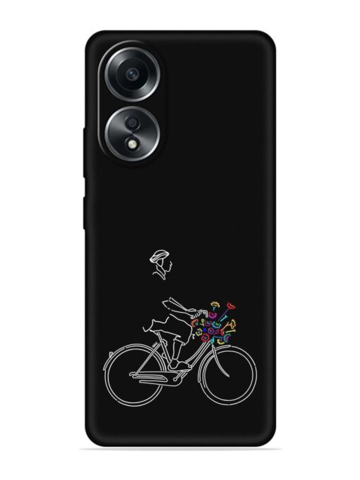 Minimalist Cycle Art Embossed Soft Silicone Case for Oppo A38 Zapvi