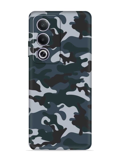 Dark Blue Army Military Art Embossed Soft Silicone Case for Oppo A3 Pro (5G) Zapvi