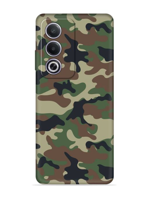 Army Military Camouflage Dark Green Embossed Soft Silicone Case for Oppo A3 Pro (5G) Zapvi