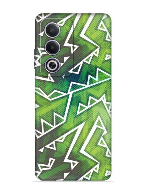 Green Graffiti Seamless Embossed Soft Silicone Case for Oppo A3 Pro (5G)