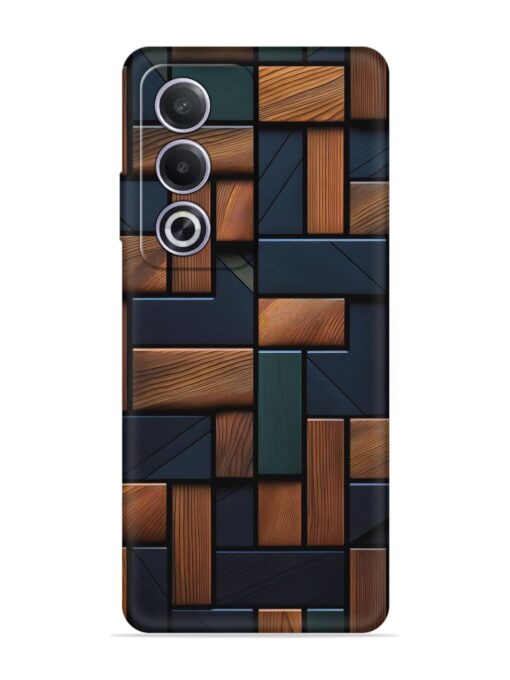 Wooden Background Cubes Embossed Soft Silicone Case for Oppo A3 Pro (5G) Zapvi