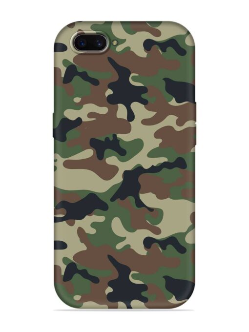 Army Military Camouflage Dark Green Embossed Soft Silicone Case for Oppo A3S