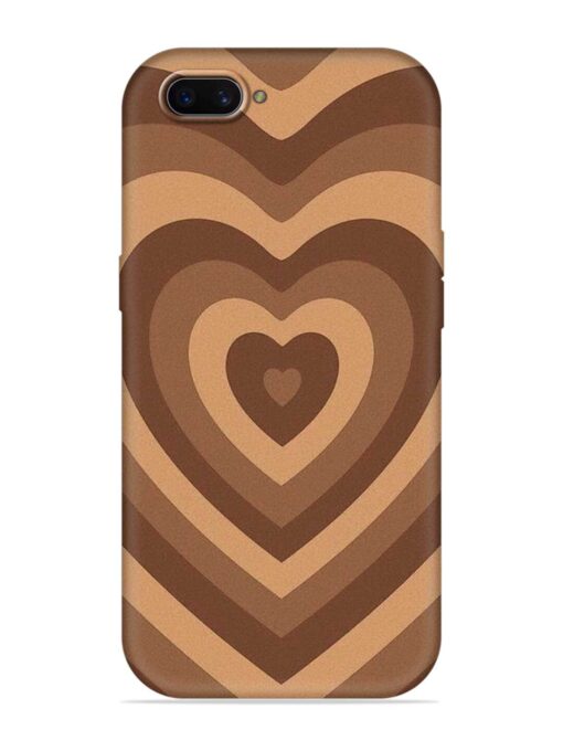 Brown Heart Embossed Soft Silicone Case for Oppo A3S Zapvi