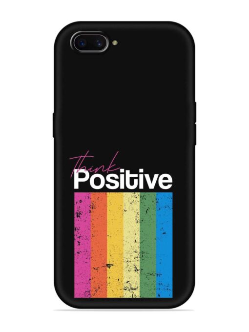 Think Positive Typography Embossed Soft Silicone Case for Oppo A3S Zapvi