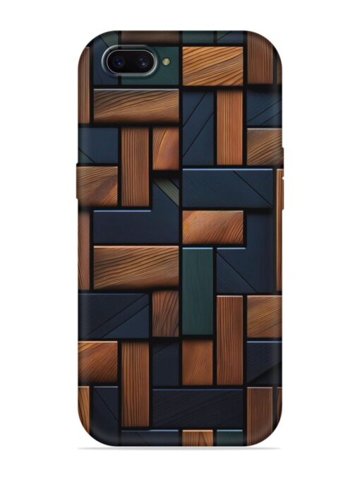 Wooden Background Cubes Embossed Soft Silicone Case for Oppo A3S