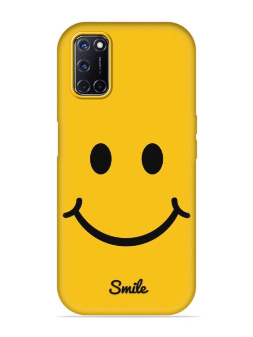 Yellow Smiley Embossed Soft Silicone Case for Oppo A52 Zapvi