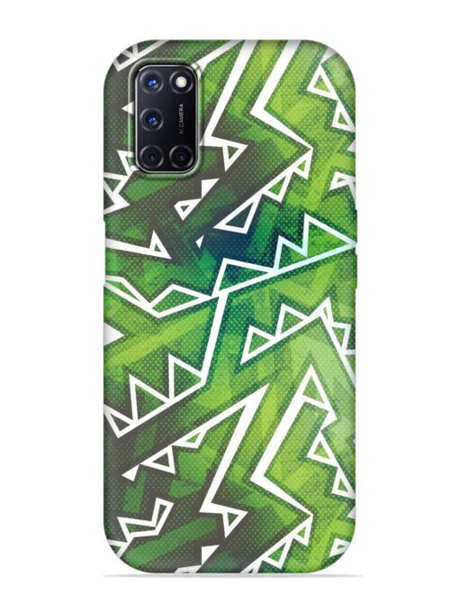 Green Graffiti Seamless Embossed Soft Silicone Case for Oppo A52 Zapvi