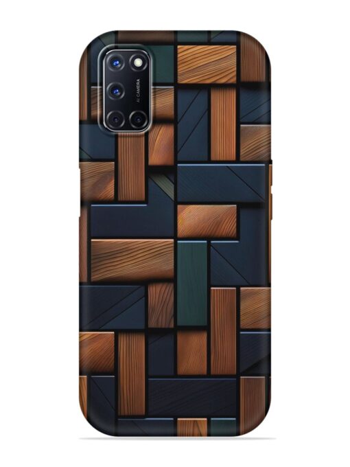 Wooden Background Cubes Embossed Soft Silicone Case for Oppo A52