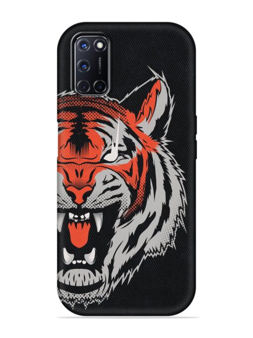 Tiger Aggression Embossed Soft Silicone Case for Oppo A52 Zapvi