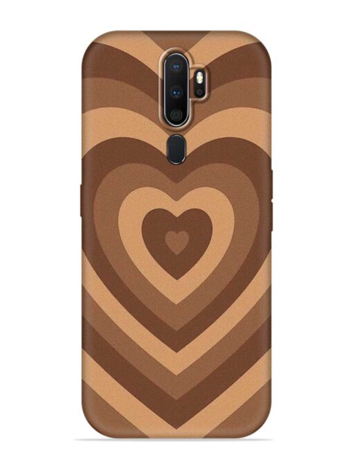 Brown Heart Embossed Soft Silicone Case for Oppo A5 (2020) Zapvi