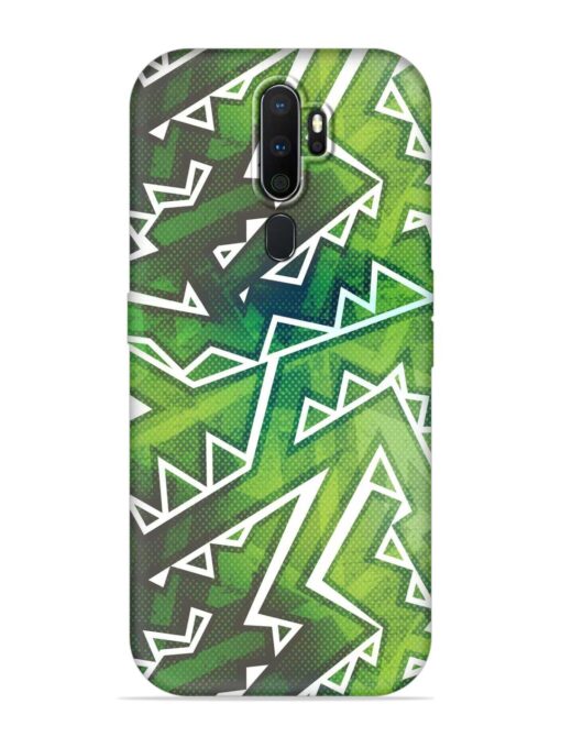 Green Graffiti Seamless Embossed Soft Silicone Case for Oppo A5 (2020) Zapvi