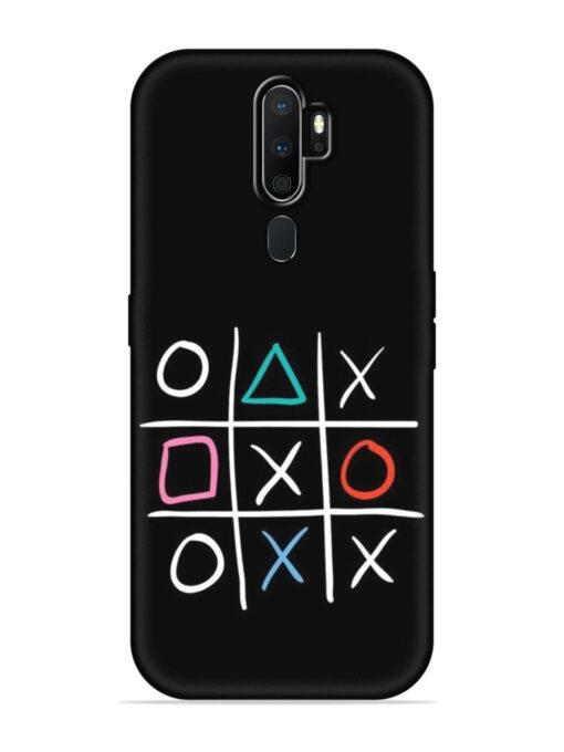 Super Neon Tic-Tac-Toe Embossed Soft Silicone Case for Oppo A5 (2020)