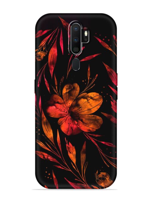 Red Flower Painting Embossed Soft Silicone Case for Oppo A5 (2020) Zapvi