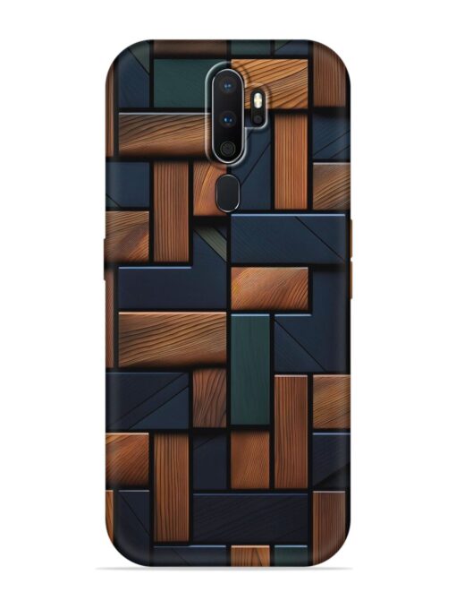 Wooden Background Cubes Embossed Soft Silicone Case for Oppo A5 (2020) Zapvi