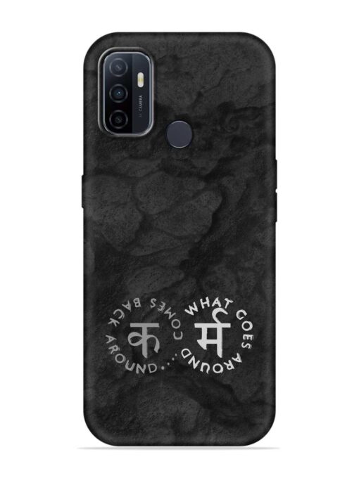 Karma Hindi Word Embossed Soft Silicone Case for Oppo A53 Zapvi