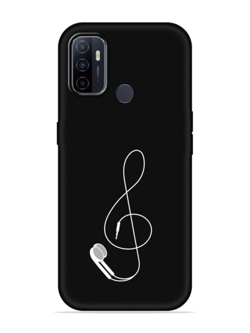 Music Earphone Vector Embossed Soft Silicone Case for Oppo A53 Zapvi