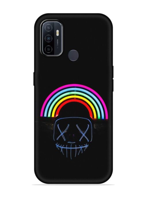 Mask Rainbow Embossed Soft Silicone Case for Oppo A53 Zapvi