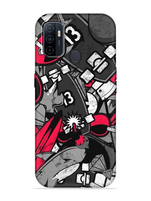 Fictional Doodle Embossed Soft Silicone Case for Oppo A53 Zapvi