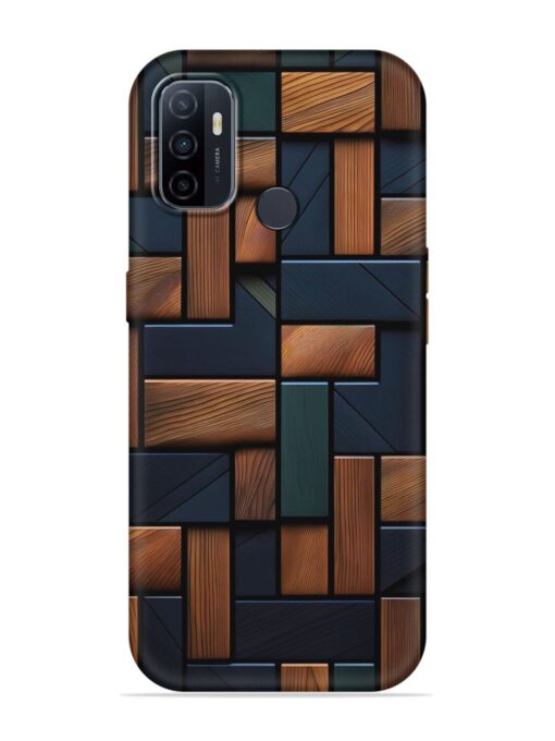 Wooden Background Cubes Embossed Soft Silicone Case for Oppo A53