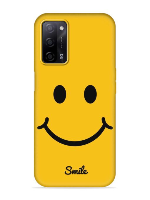 Yellow Smiley Embossed Soft Silicone Case for Oppo A53S (5G) Zapvi