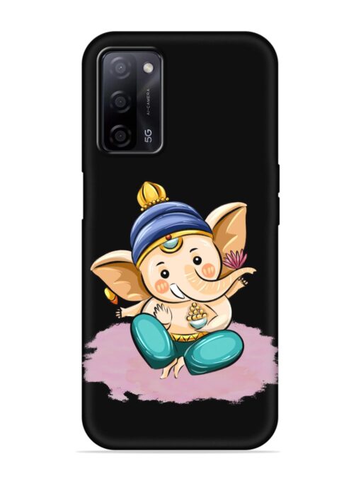 Bal Ganesh Vector Art Embossed Soft Silicone Case for Oppo A53S (5G) Zapvi