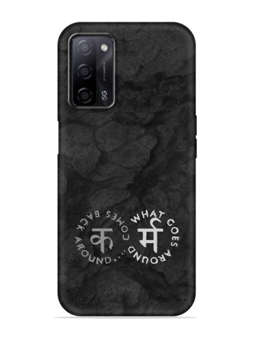 Karma Hindi Word Embossed Soft Silicone Case for Oppo A53S (5G)