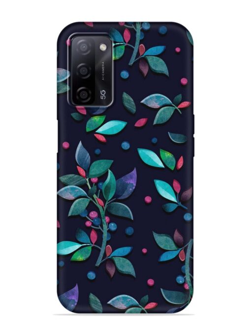 Decorative Watercolor Flower Embossed Soft Silicone Case for Oppo A53S (5G)