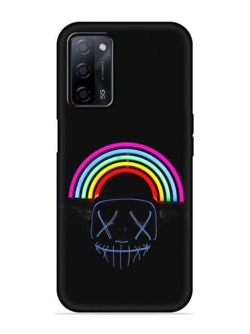 Mask Rainbow Embossed Soft Silicone Case for Oppo A53S (5G) Zapvi