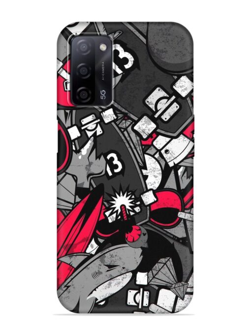 Fictional Doodle Embossed Soft Silicone Case for Oppo A53S (5G)