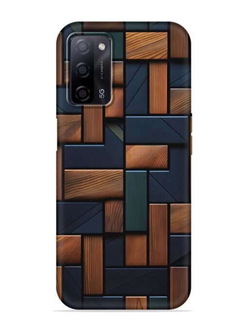 Wooden Background Cubes Embossed Soft Silicone Case for Oppo A53S (5G) Zapvi