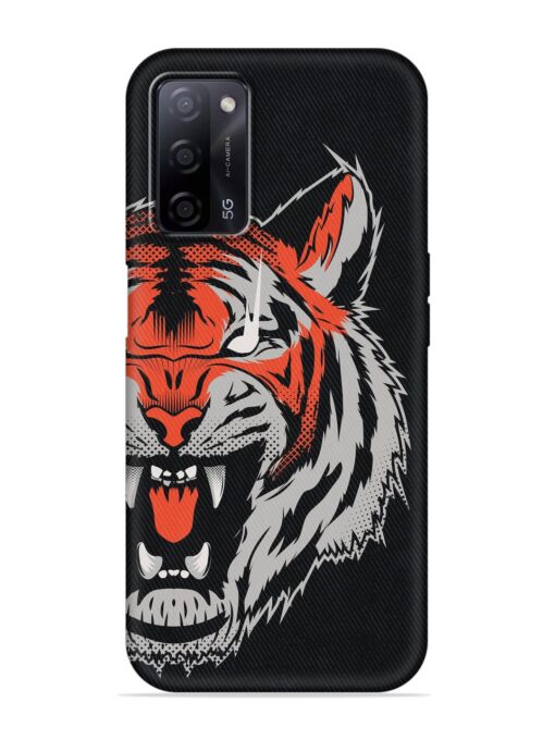 Tiger Aggression Embossed Soft Silicone Case for Oppo A53S (5G)