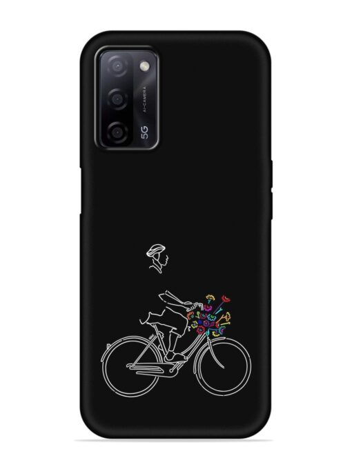 Minimalist Cycle Art Embossed Soft Silicone Case for Oppo A53S (5G) Zapvi