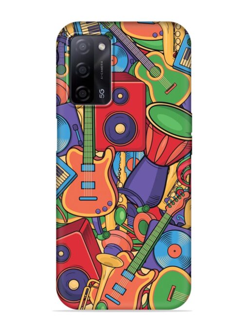 Colorful Music Art Embossed Soft Silicone Case for Oppo A53S (5G) Zapvi