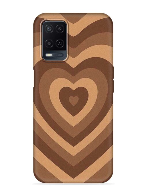 Brown Heart Embossed Soft Silicone Case for Oppo A54 Zapvi