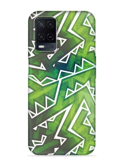 Green Graffiti Seamless Embossed Soft Silicone Case for Oppo A54