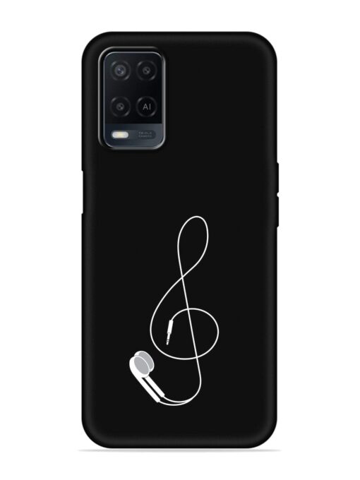 Music Earphone Vector Embossed Soft Silicone Case for Oppo A54 Zapvi