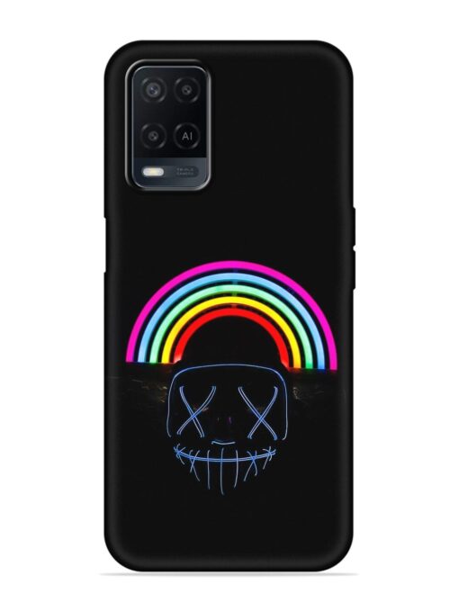 Mask Rainbow Embossed Soft Silicone Case for Oppo A54 Zapvi