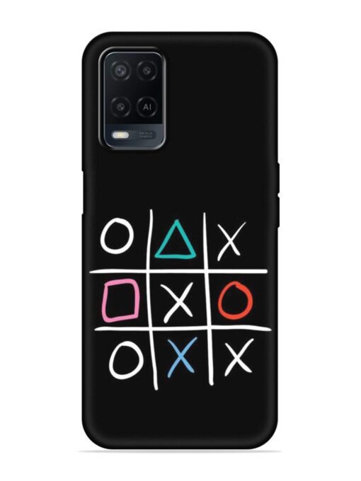 Super Neon Tic-Tac-Toe Embossed Soft Silicone Case for Oppo A54 Zapvi