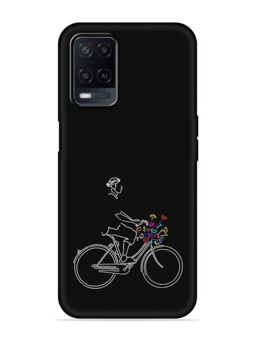 Minimalist Cycle Art Embossed Soft Silicone Case for Oppo A54 Zapvi