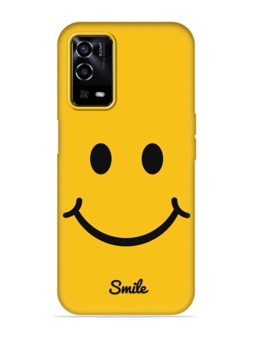 Yellow Smiley Embossed Soft Silicone Case for Oppo A55 Zapvi