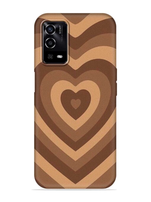 Brown Heart Embossed Soft Silicone Case for Oppo A55 Zapvi